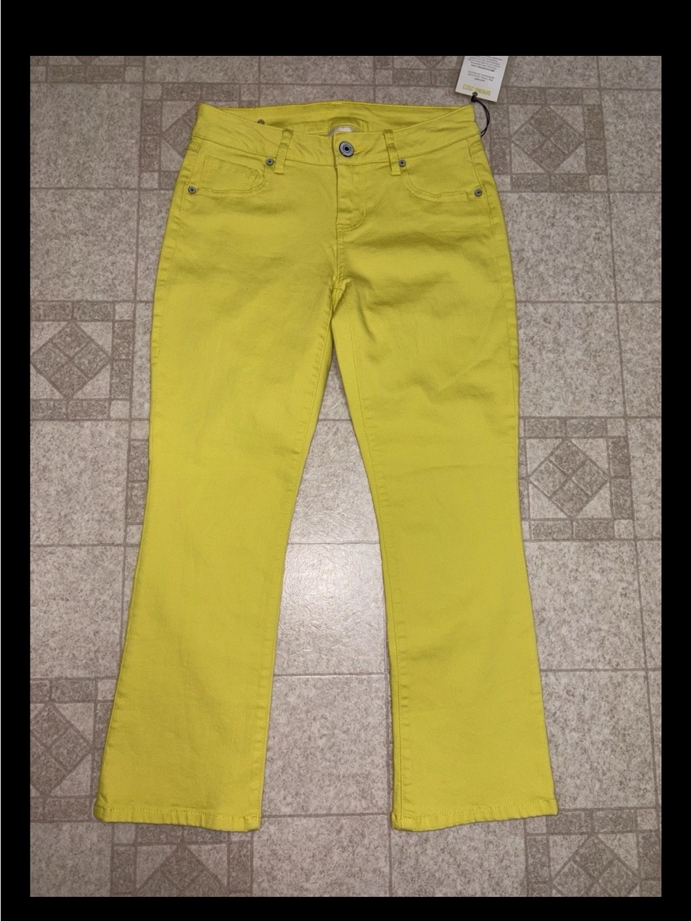 CABI Kick Back Kick Flare Pants Glow Stick Yellow NWT